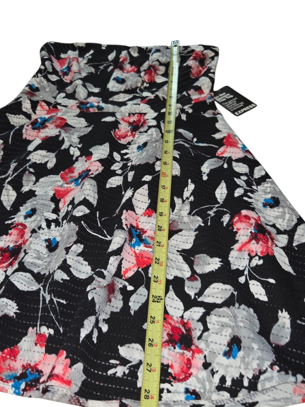Strapless Black Floral Fit & Flare Dress - Picture 5 of 10